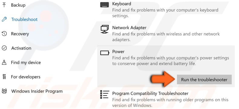 run windows troubleshooters step 3