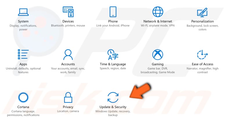 uninstall latest updates step 1