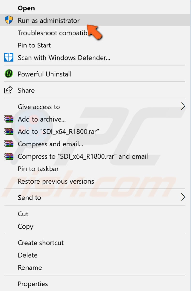 run the application as administrator 