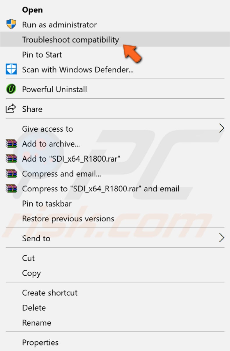 troubleshoot compatibility step 1