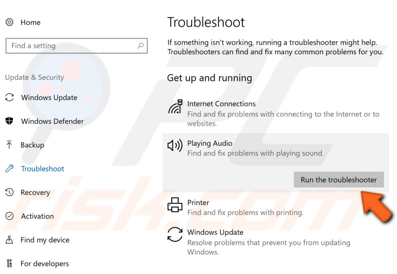 run windows troubleshooter step 2