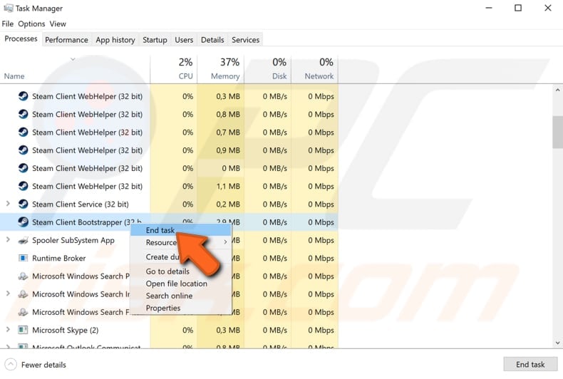 close the application step 4