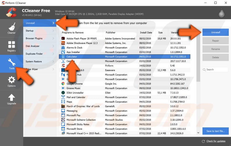 reinstall windows calculator 