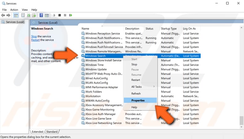 check windows search service step 2