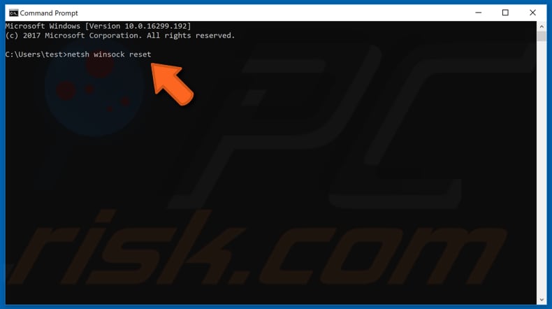 reset winsock step 2