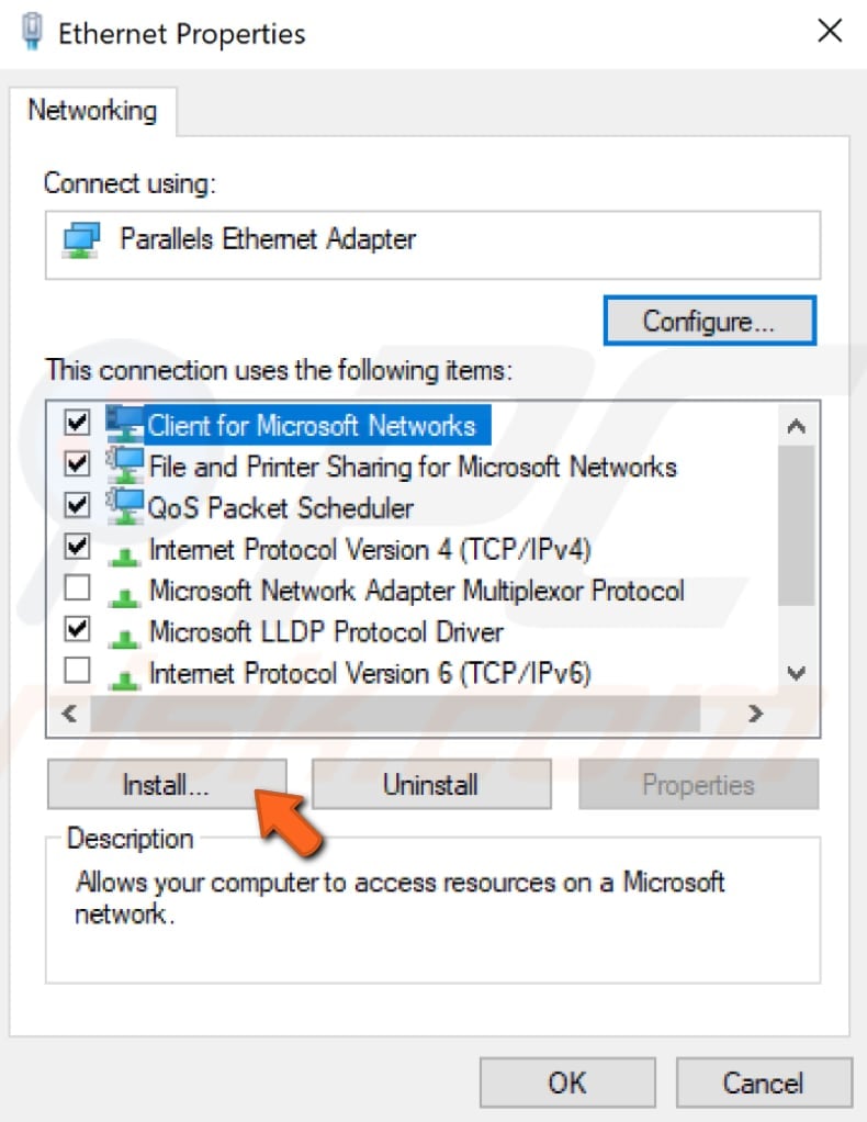 delete winsock keys and reinstall tcpip step 10