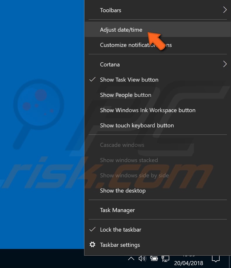 check your time and date step 1