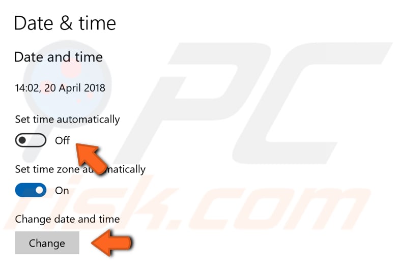 check your time and date step 2