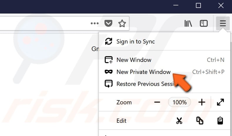 use private mode step 1