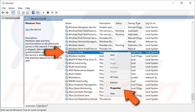 check Windows time service step 3