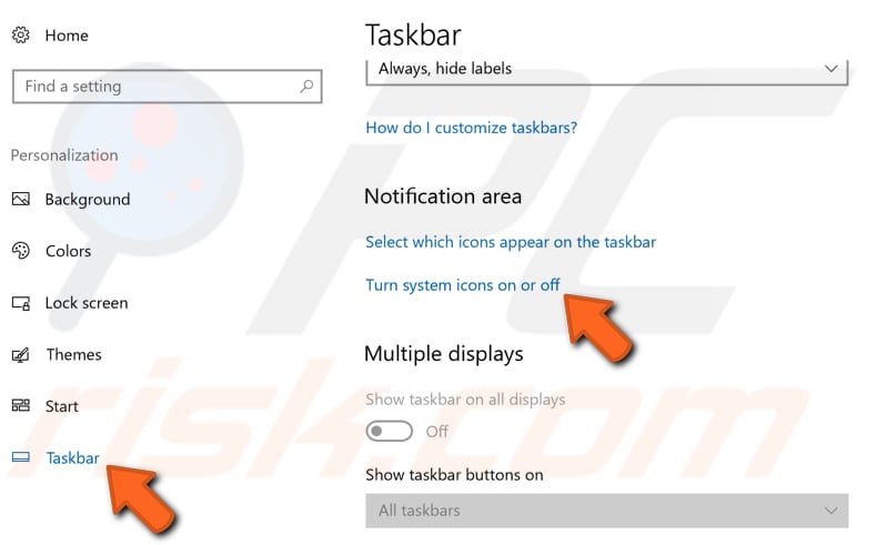 how to hide action center button step 2