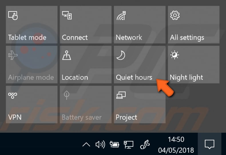 how to stop notifications using quite hours 