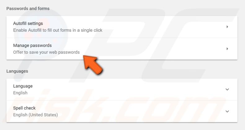 how to delete saved passwords step 3