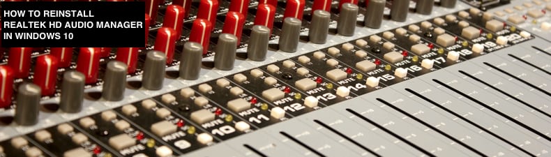 how to reinstall realtek hd audio manager