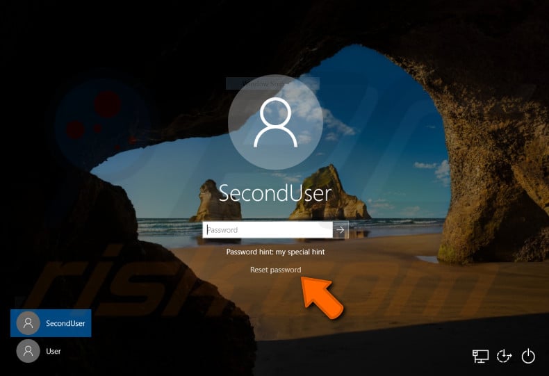 remove password using password reset disk step 5