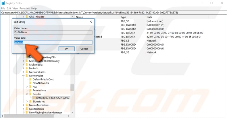 how to rename your network connection using registry editor step 4