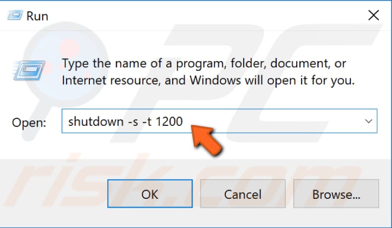 schedule automatic shutdown using run step 2