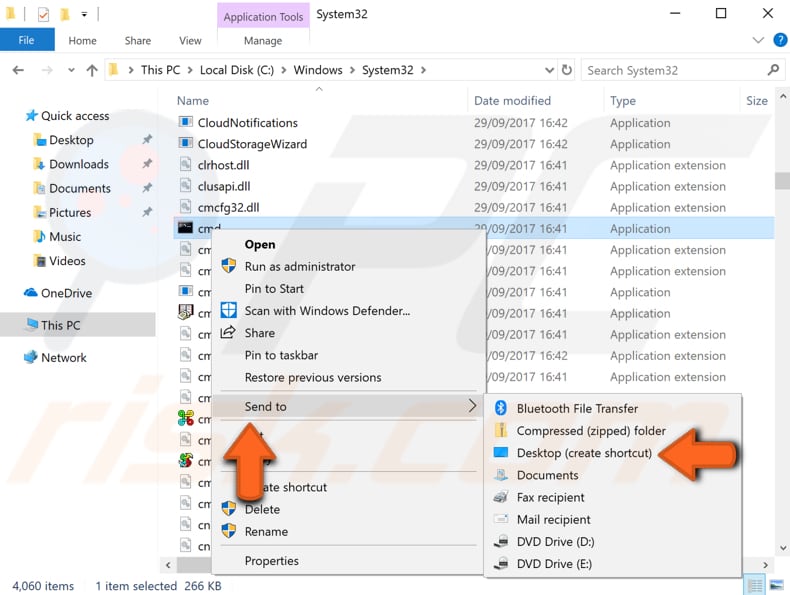 create elevated command prompt shortcut step 1