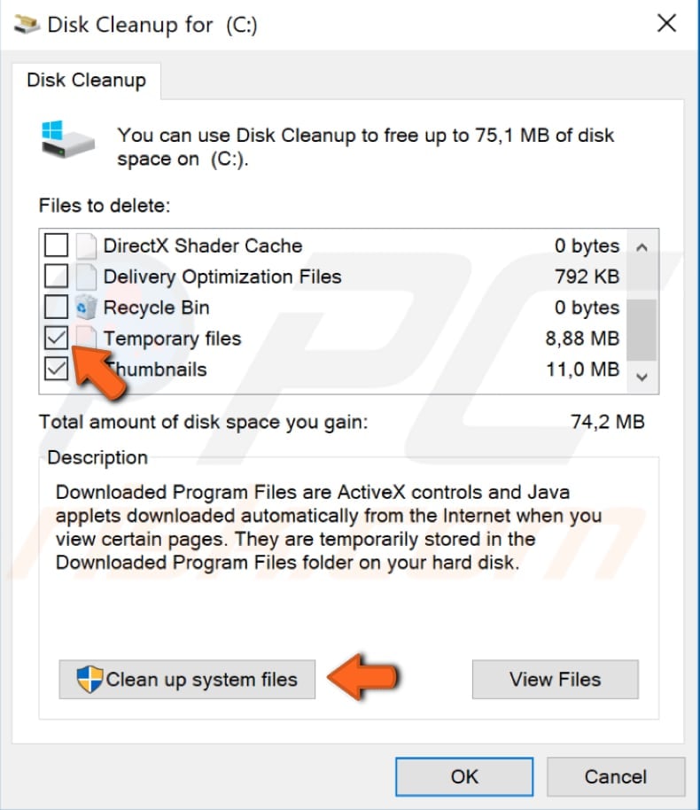 clean temporary files step 3