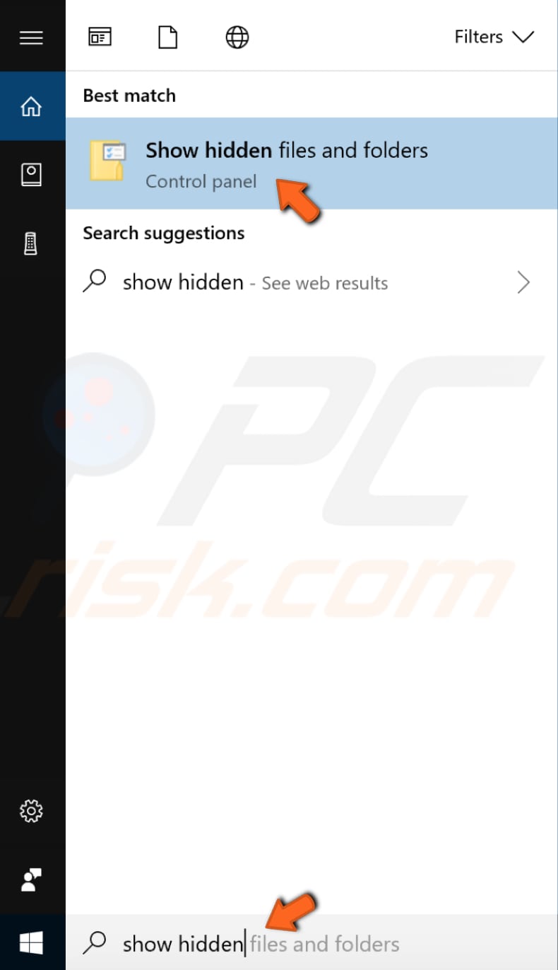 delete hidden files step 1