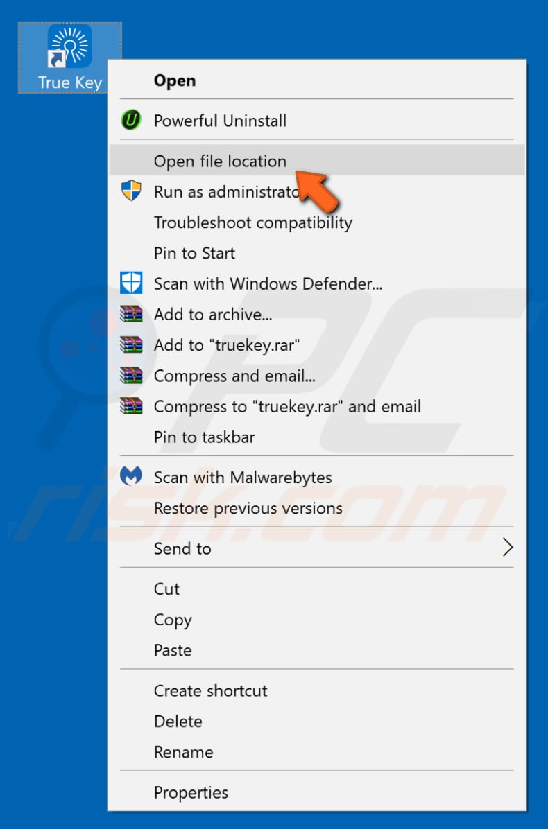 remove true key using the uninstaller executable file step 2