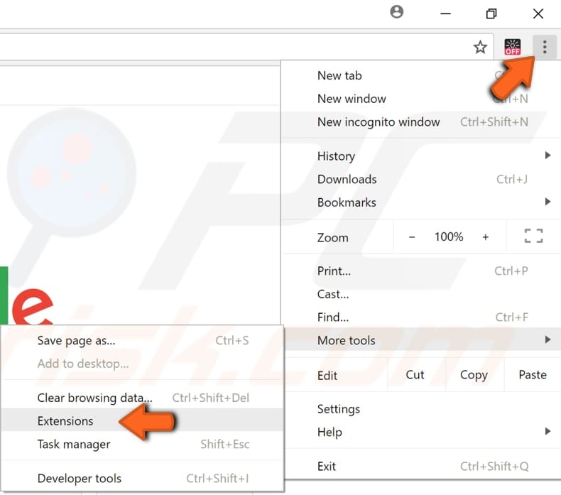 remove true key from your browser step 2