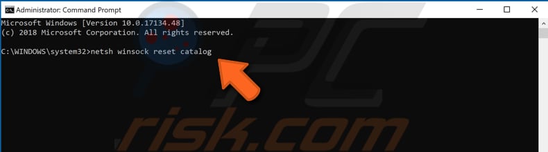reset winsock and tcp ip step 2