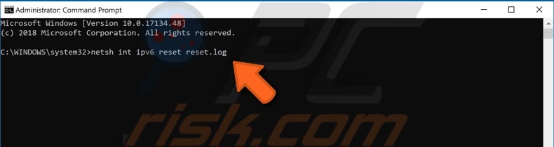 reset winsock and tcp ip step 3