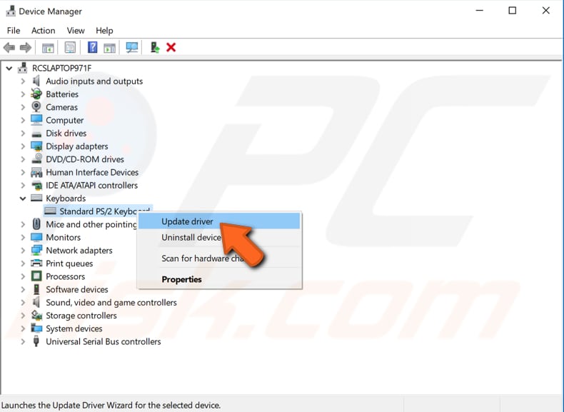 update your keyboard driver step 1