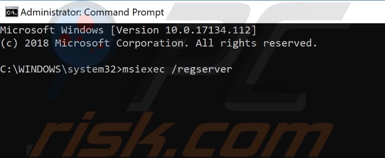 re-register windows installer service step 3