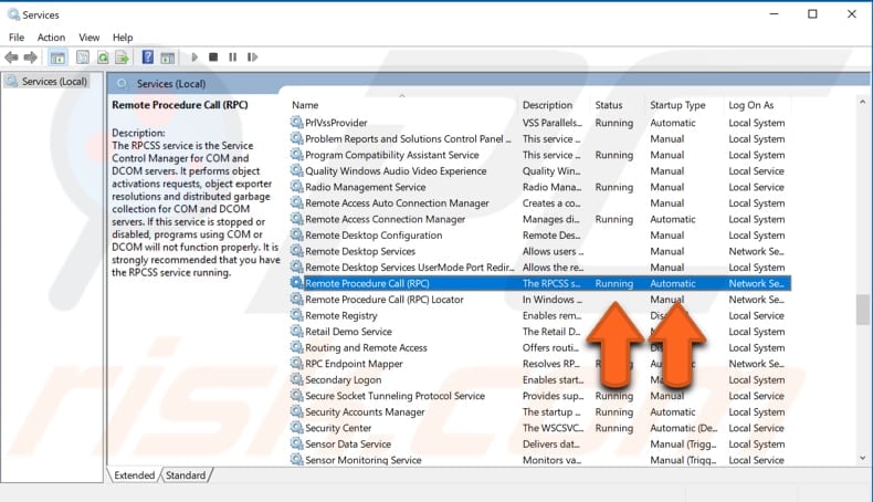 check rcp services step 2