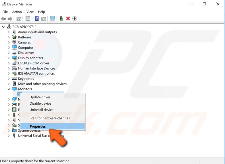 roll back monitor and display drivers step 4