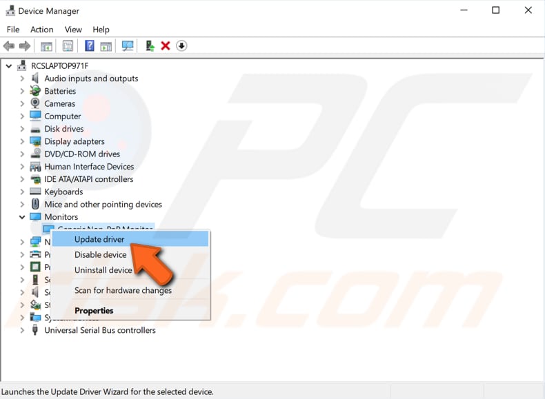 update your monitor and display drivers step 3
