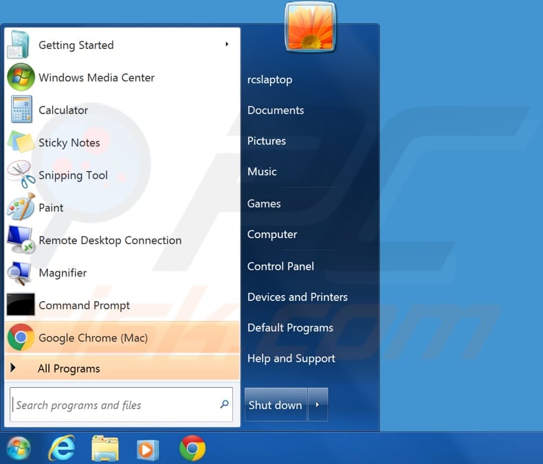 show hidden files in windows 7 step 1