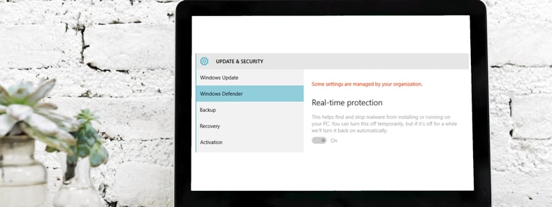 Some settings are managed by your organization