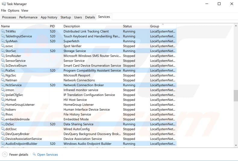 stop and disable services step 3