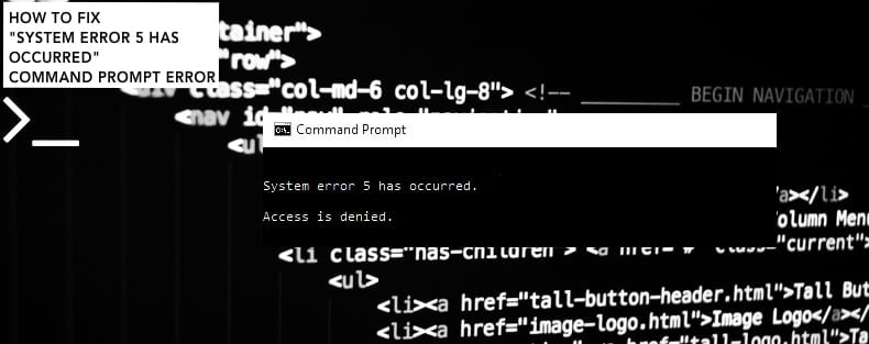 System error 5 has occurred