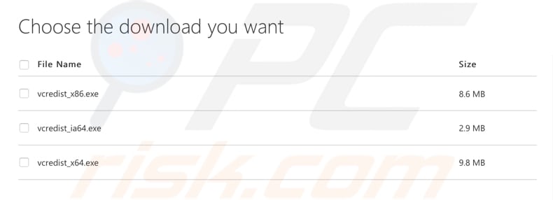install or reinstall microsoft visual c ++ redistributable package 
