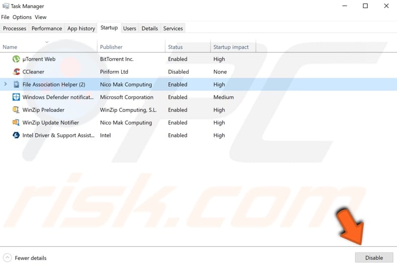 stop malicious software from running on startup step 2