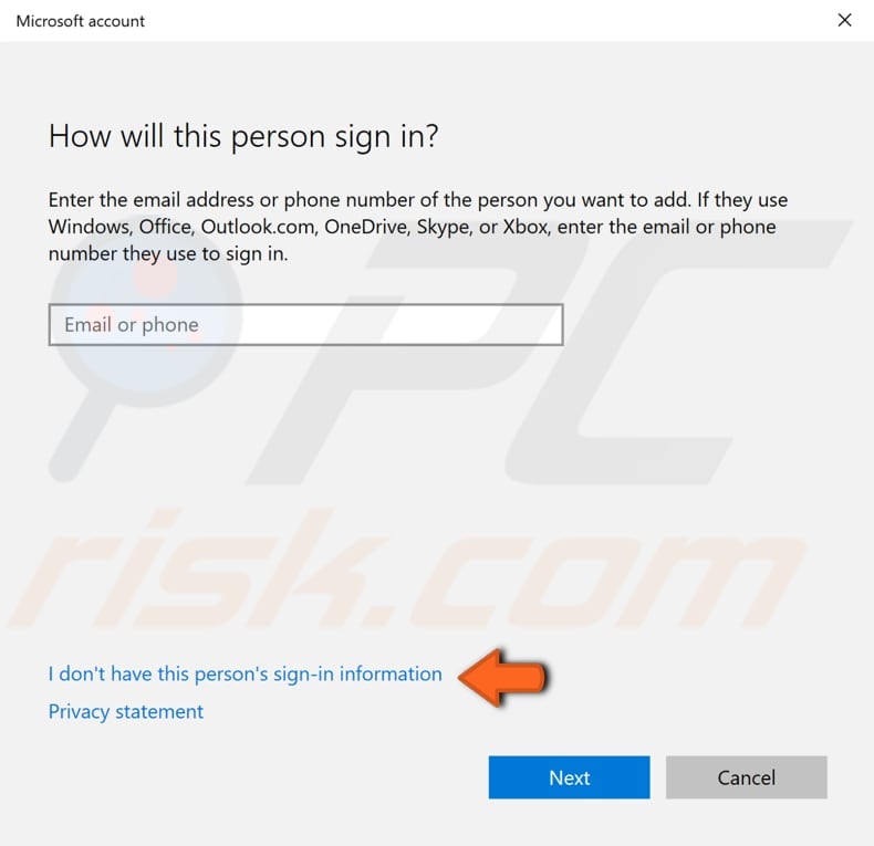 use or create new administrator account step 3