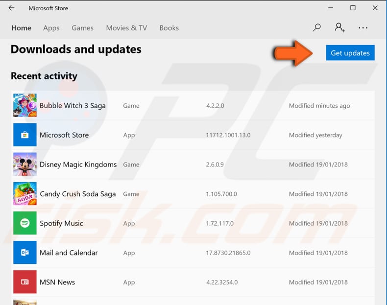 update Microsoft store 