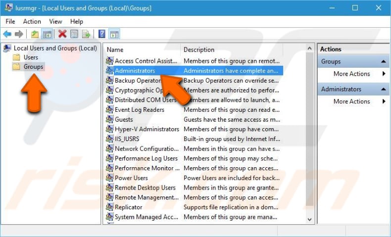 add your user account to the administrators group step 2