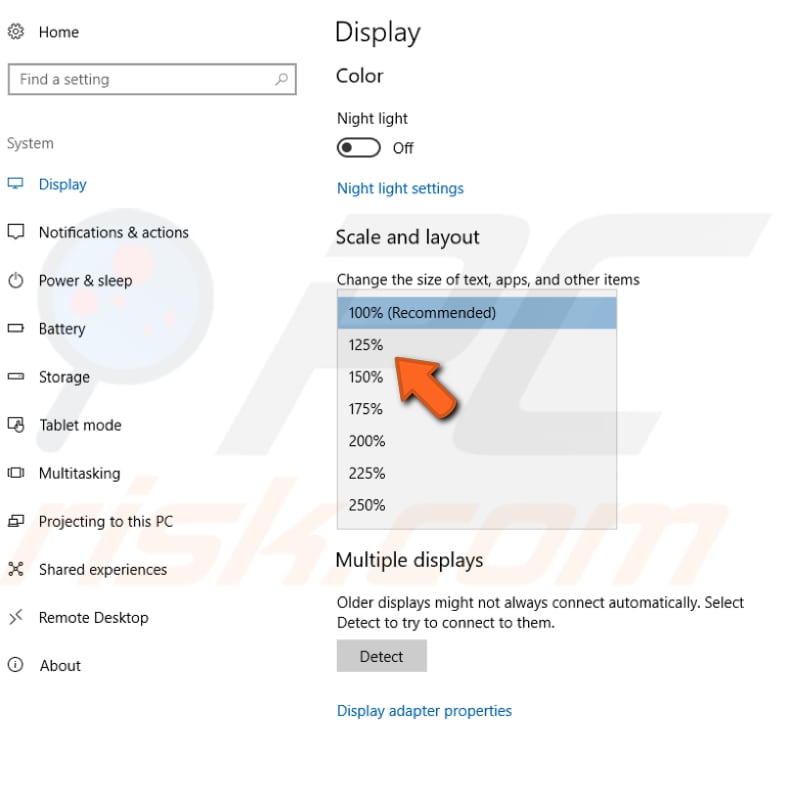 change the text size step 2