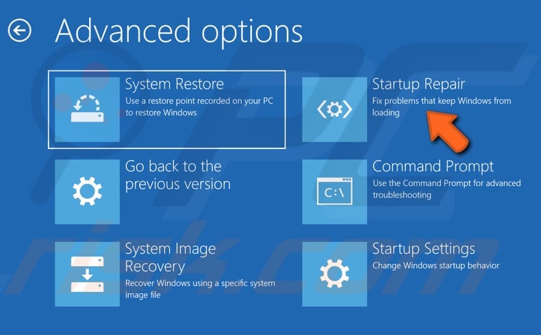 run a startup repair 