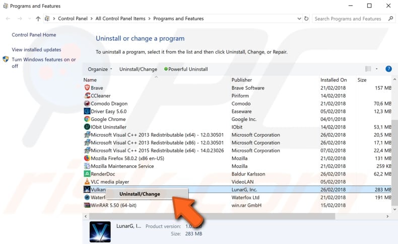 how to uninstall and reinstall Vulkan run time libraries step 3