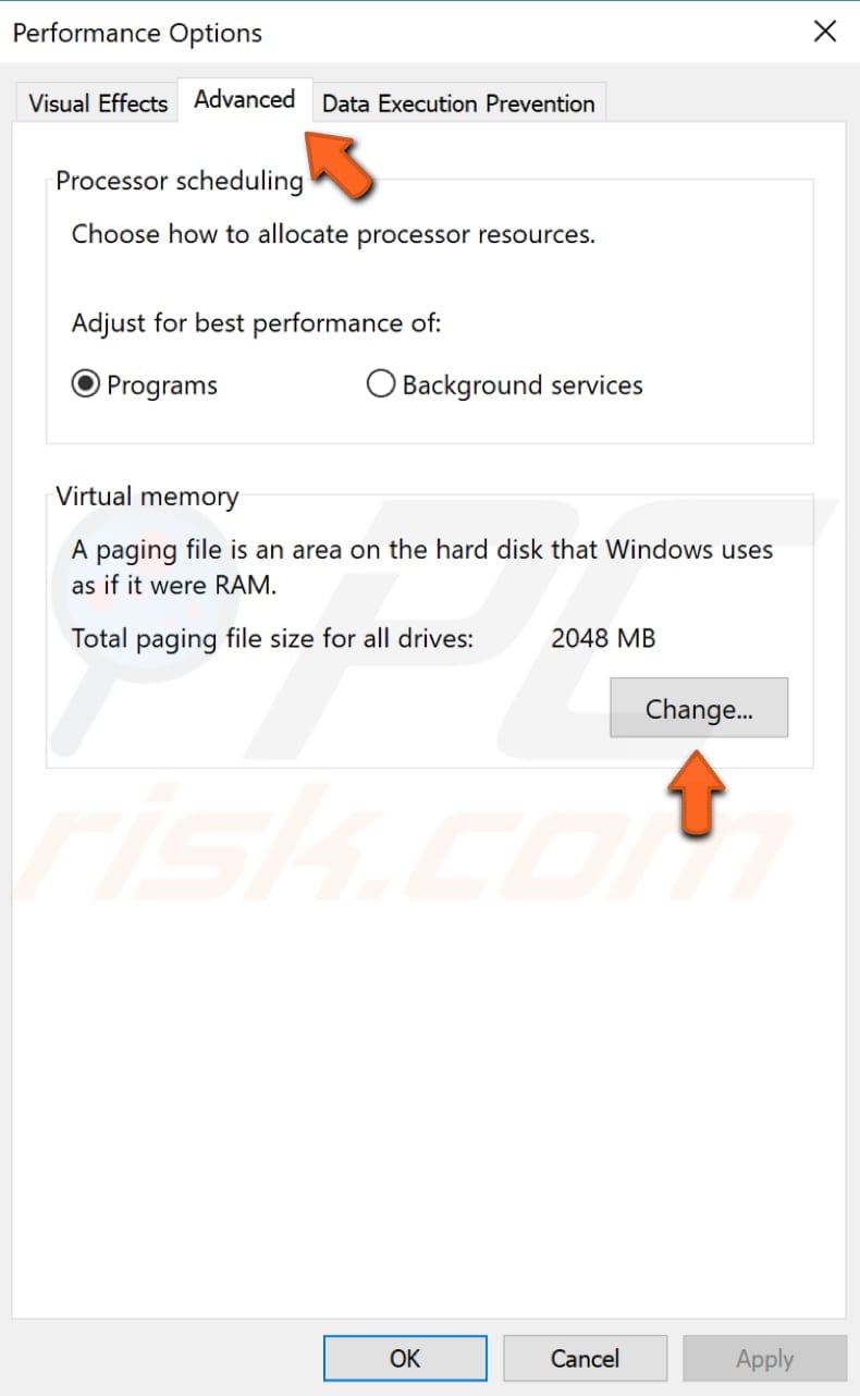 increase virtual memory step 3