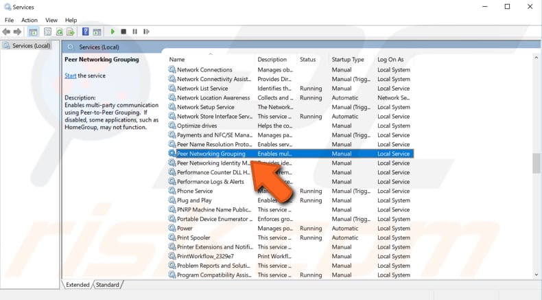 Check If The Peer Networking Grouping Service Is Running step 3