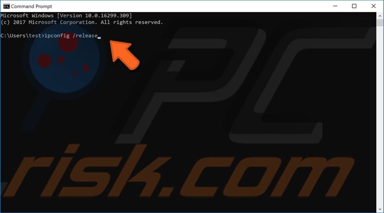 reset your ip and clear dns cache step 4