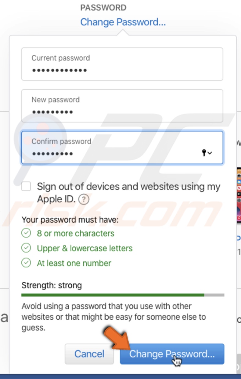 Change Apple ID password