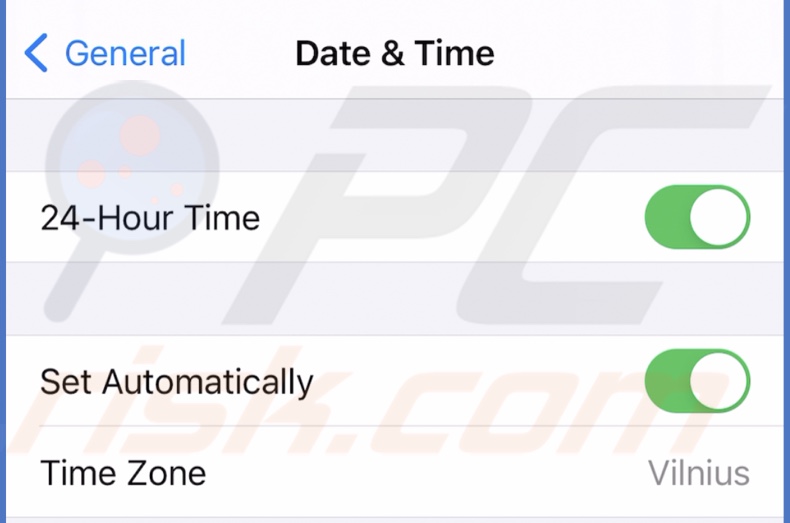 Set 24 h time and automatically